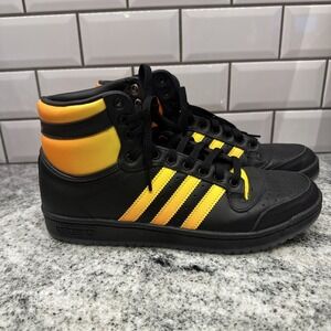 ADIDAS High Top Ten‎ Hi Black Stripes Orange Mens 10 Basketball Sneakers Street